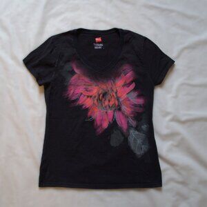 Hanes | Flower Printed V-Neck T-Shirt